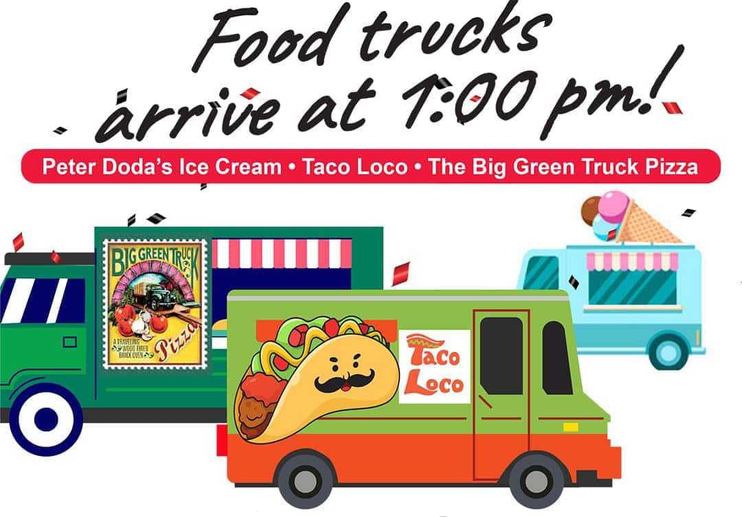 Food Trucks Arrive at 1PM