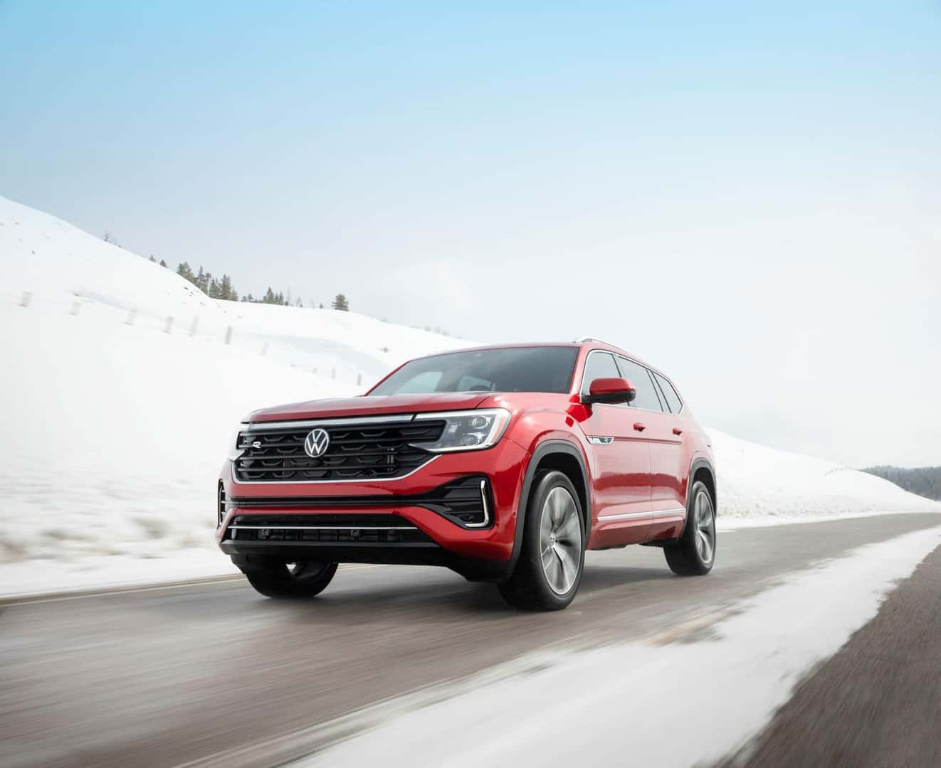 2024 Red atlas driving in winter