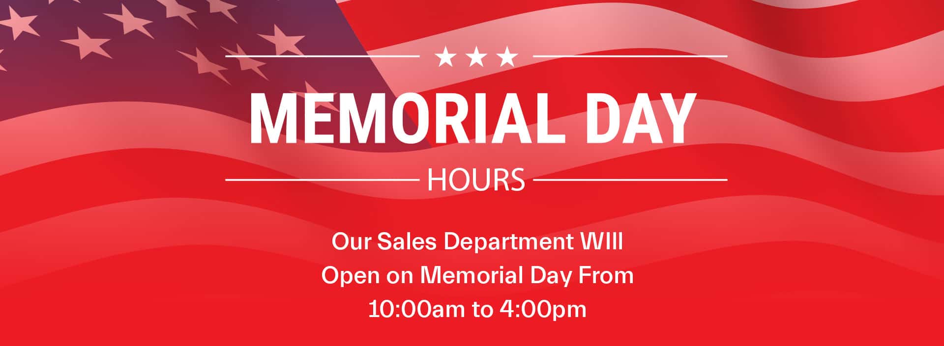 Memorial Day Hours