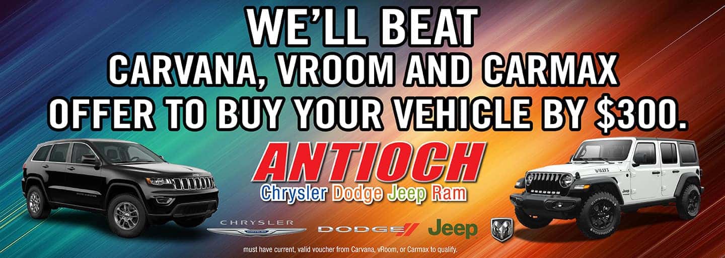 We'll beat the competition and buy your vehicle for $300 more.
