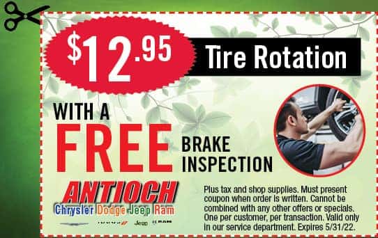 Get a $12.95 tire rotation along with a free brake inspection!