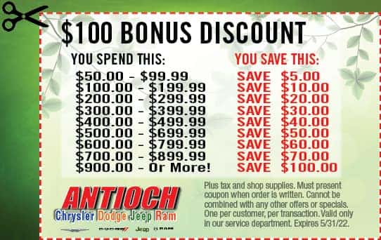 Save up to $100 with a $5 discount per $100 spent