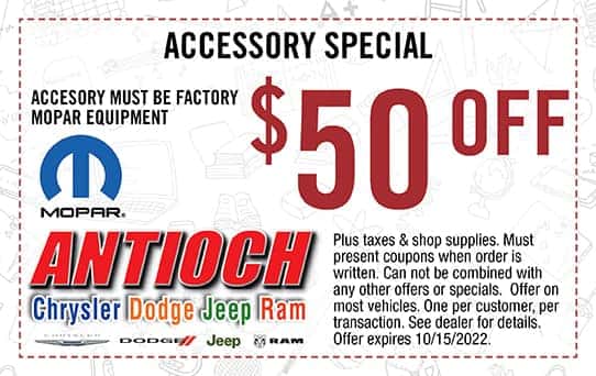$50 Off Accessory From Us Must Be Factory Mopar Equipment