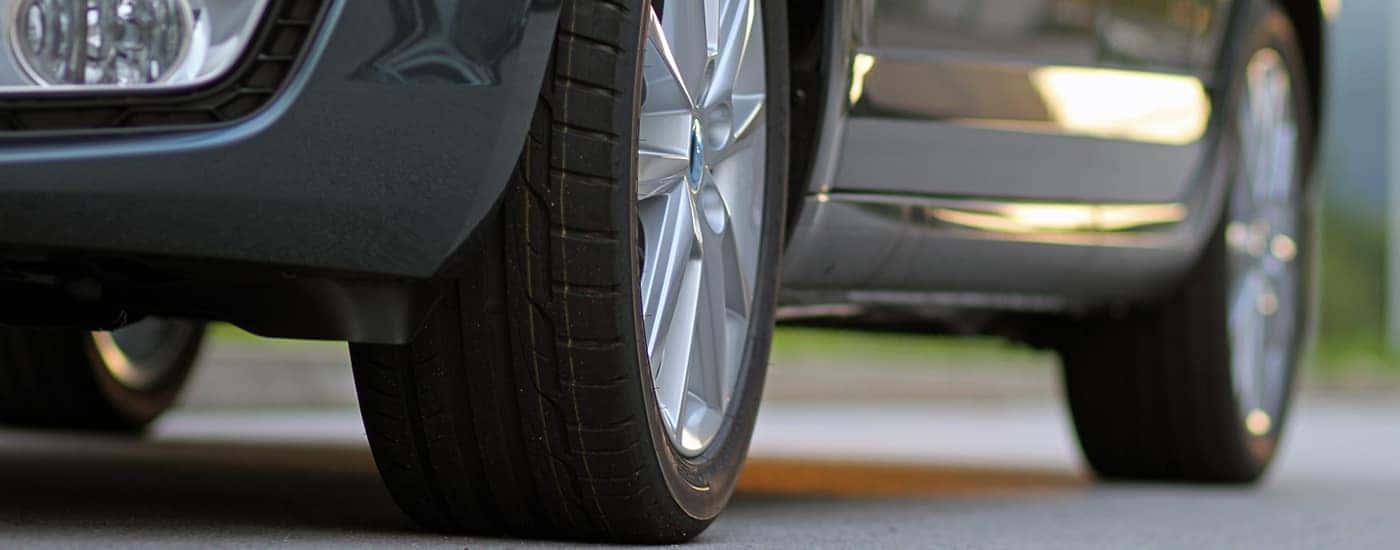 Close of car wheels
