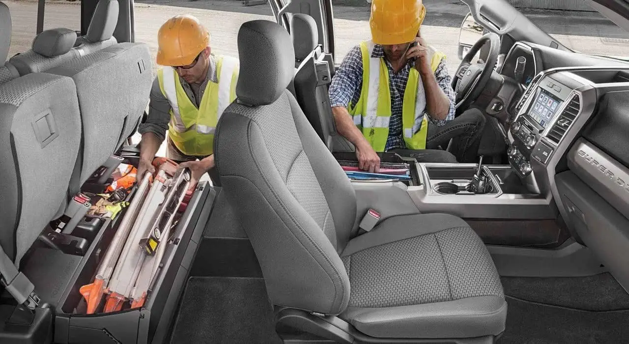 2019 Ford Super Duty under-seat box