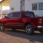 2019 Ram 1500 parked next to home