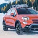2018 Fiat 500X driving over snow