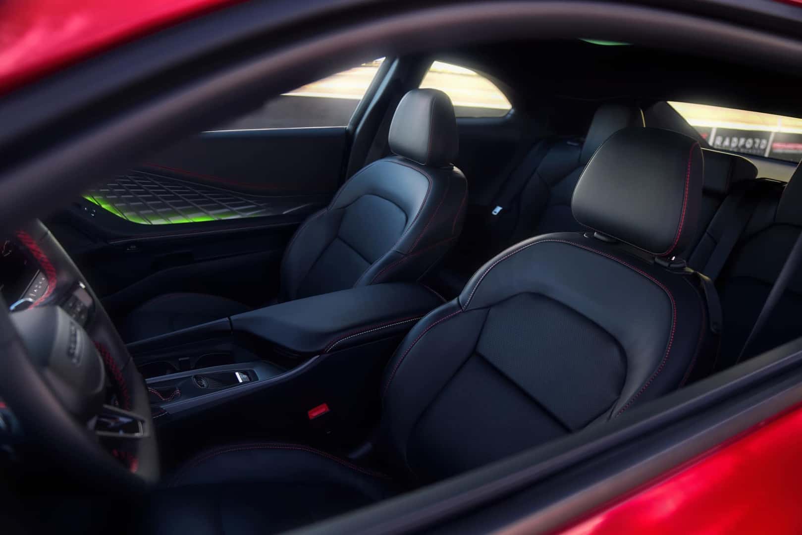 2025 Dodge Charger EV Daytona Scat Pack front and back seats