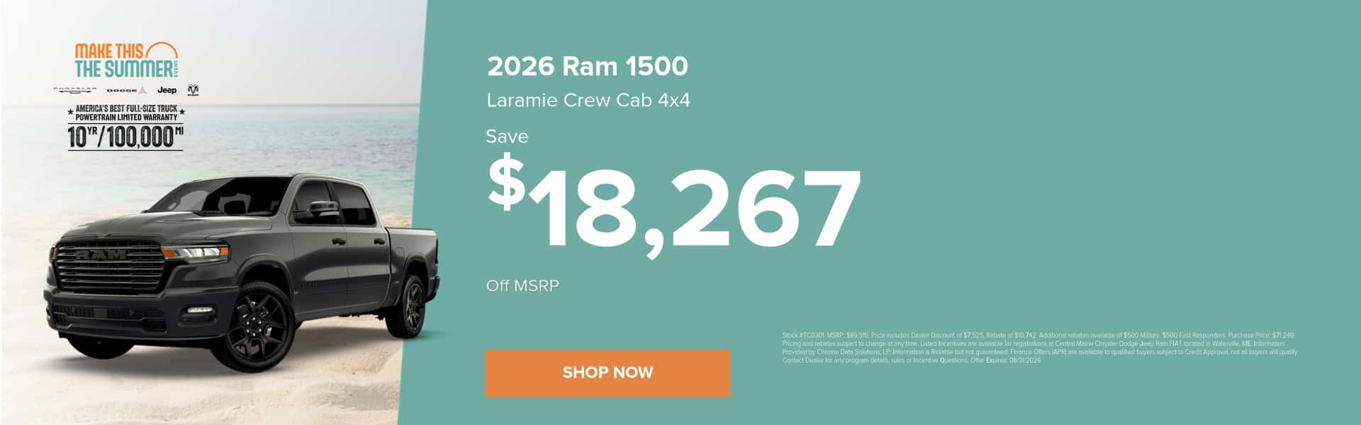 2026 Ram 1500 Laramie Save $18,267 Off MSRP - Ram Truck Special