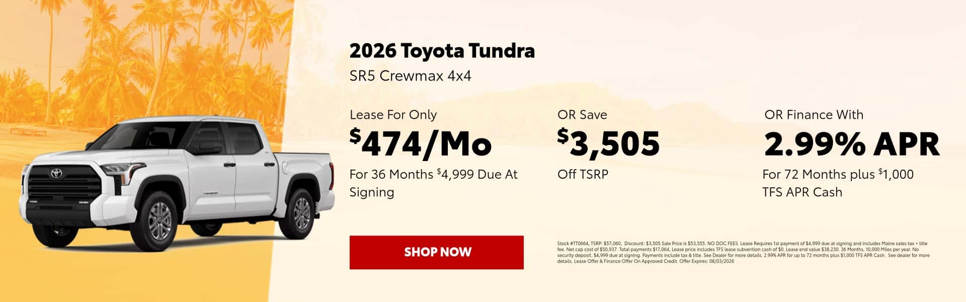 2026 Toyota Tundra Special Offer & Deal