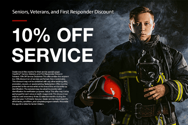 Seniors, Veterans, and First Responder Discount 10% Off Service
