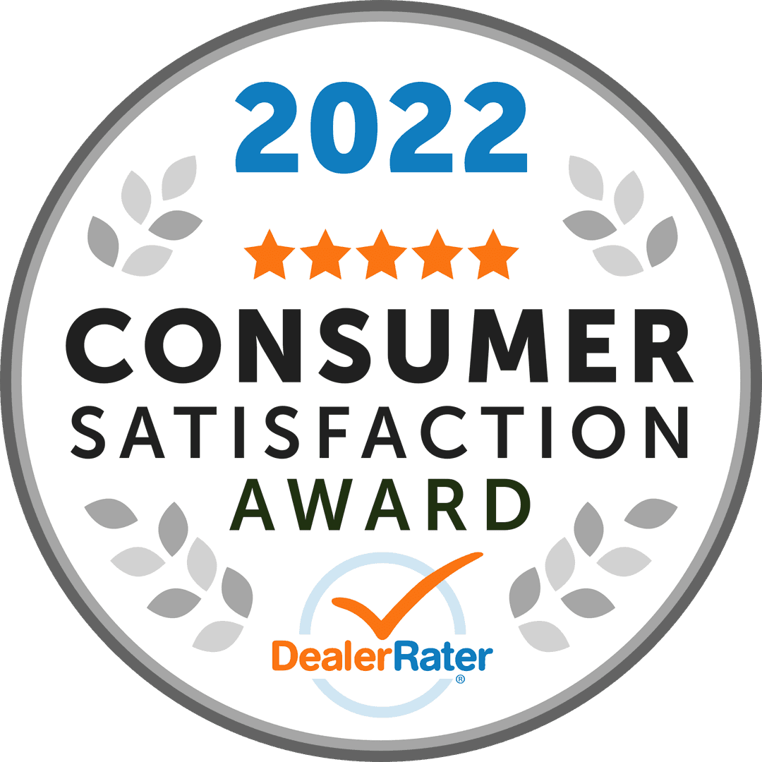 2019 Consumer Satisfaction Award from DealerRater 2022 Consumer Satisfaction Award from DealerRater
