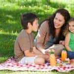 Family picnicking together