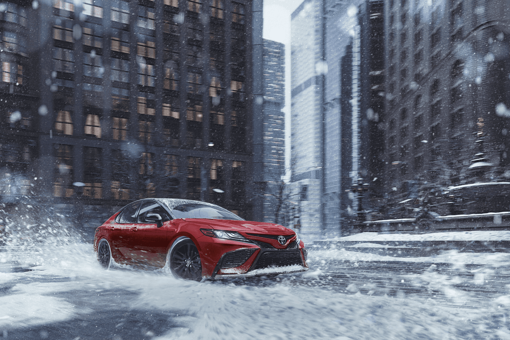 2021 Toyota Camry Red City Snow Winter Harr Toyota