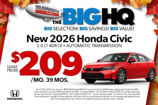 <center>New 2026 Honda Civic 2.0 LT 4DR LX</center>