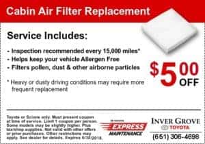 coupon-toyota-cabin-air-filter-replacements