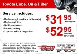 toyota oil service coupon