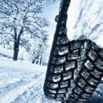 View of Tire in Winter