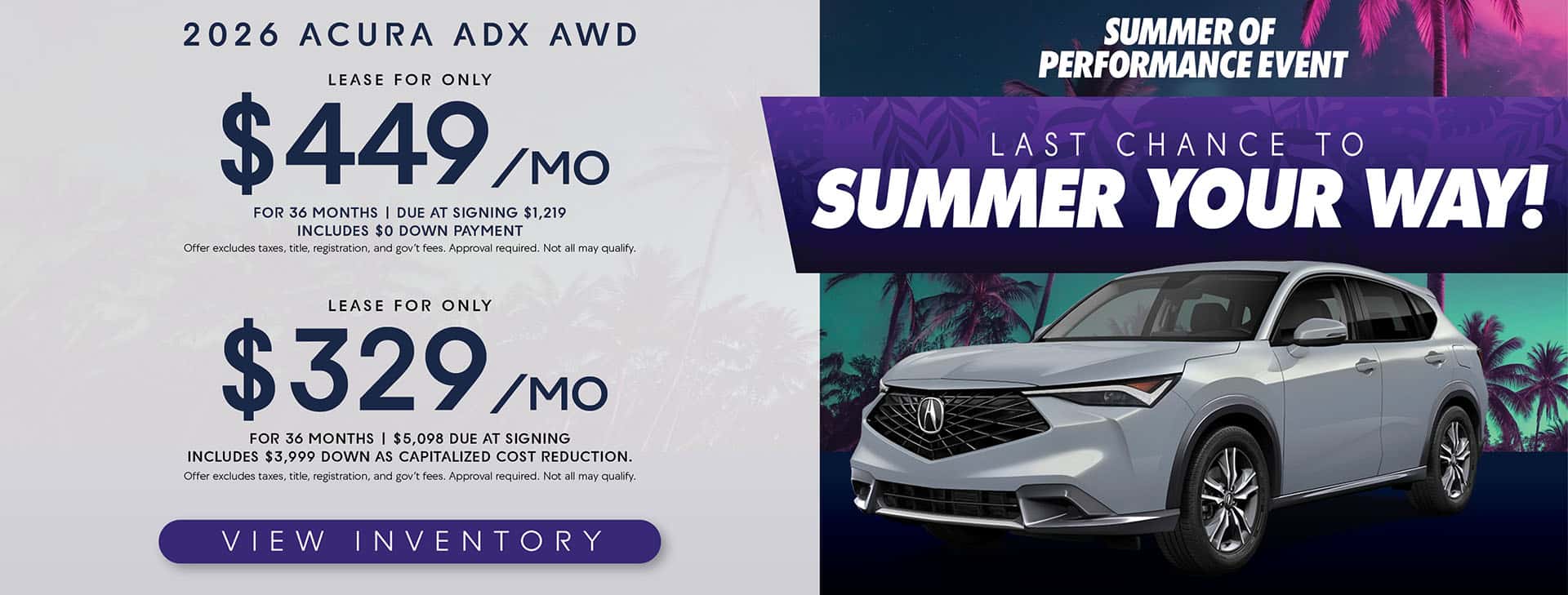 2026 ACURA ADX AWDLease as low as $329/mo