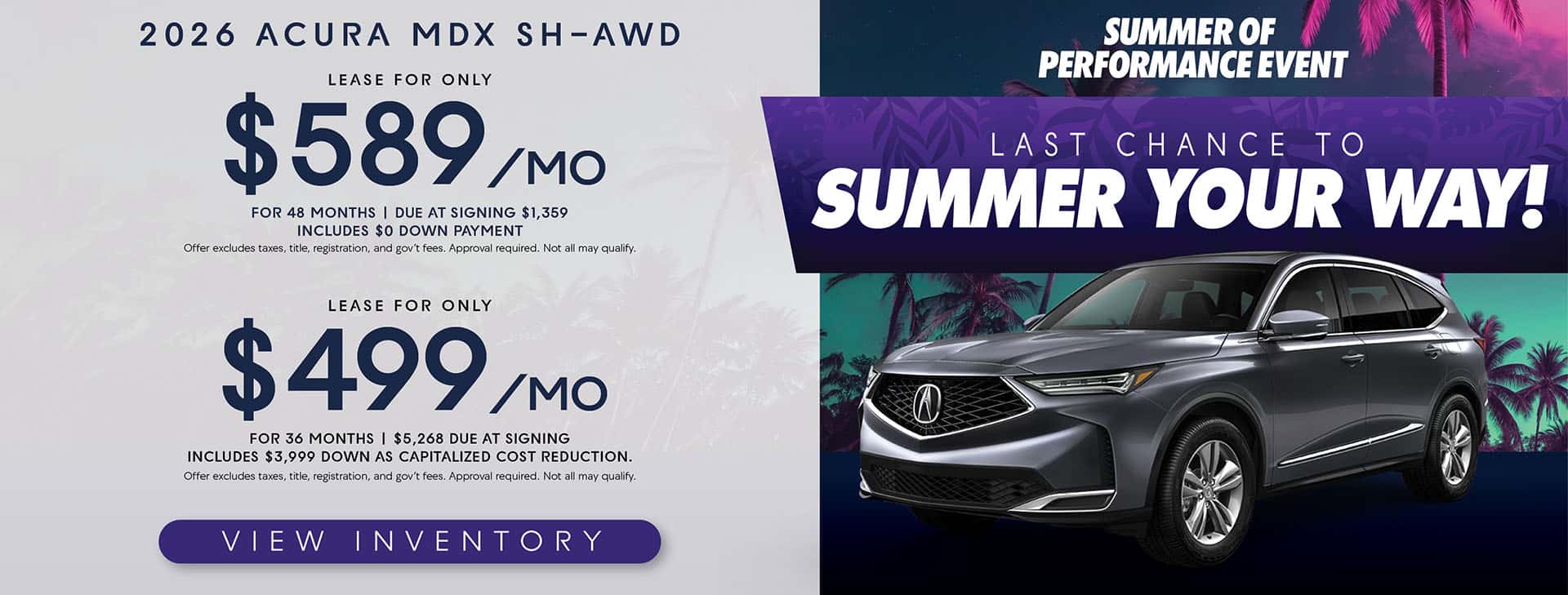 2026 026 ACURA MDX SH-AWD Lease as low as $499/mo