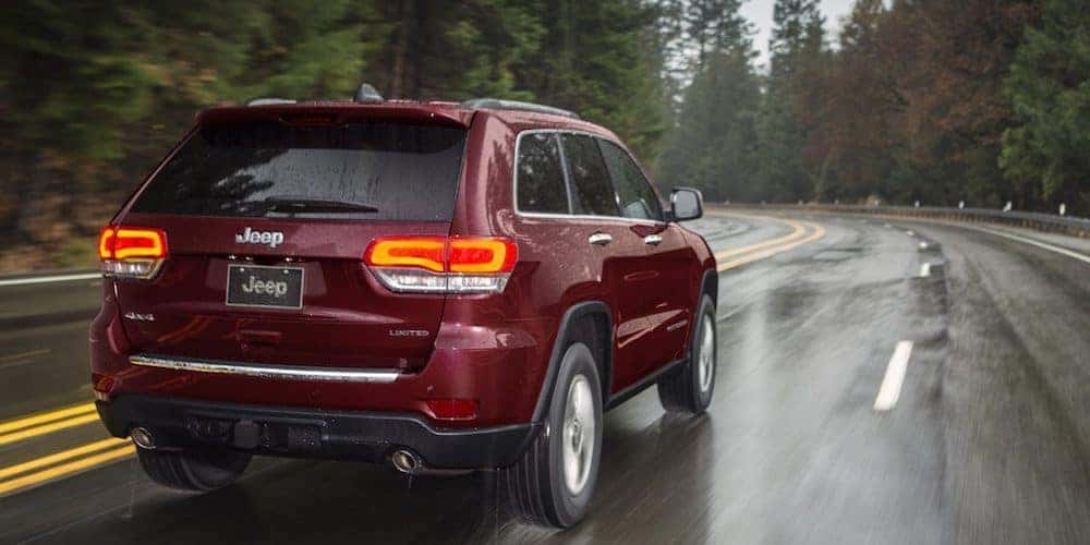Red 2020 Jeep Grand Cherokee on Highway