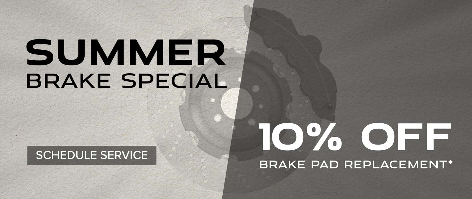 Summer Brake Special | 10% off brake pad replacement