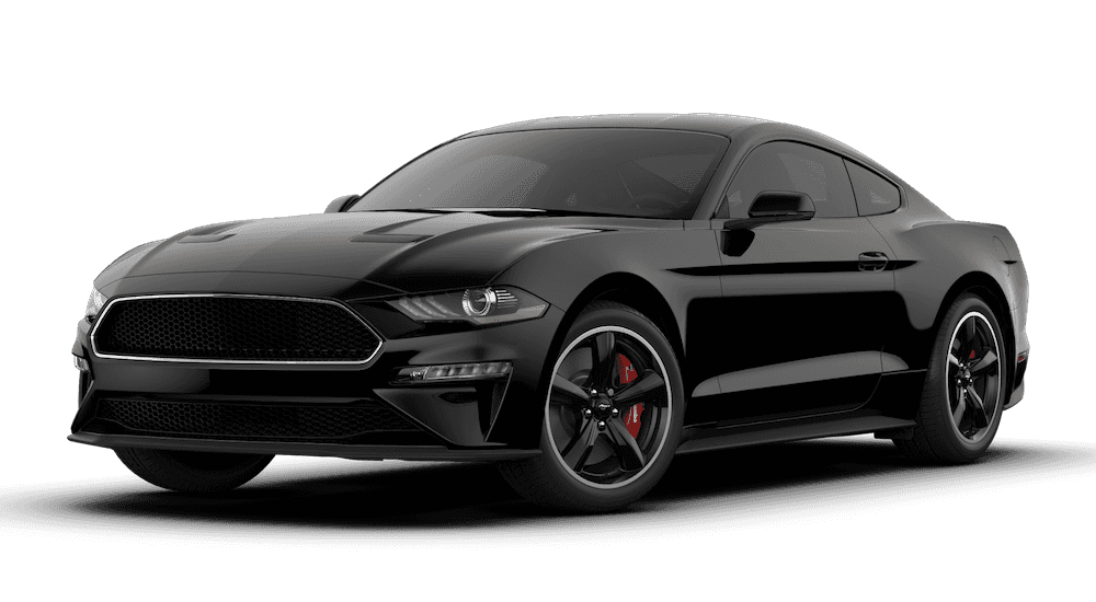 A black Mustang angled left from Ford Dealers in Ohio