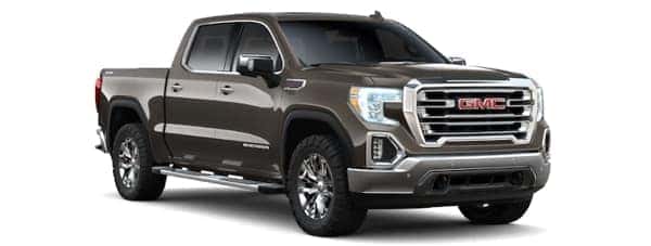 A brown 2019 GMC Sierra on white