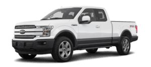 A white 2019 Ford F-150 in a comparison between the 2019 Ford F-150 vs 2019 Ram 1500