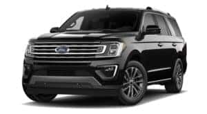 A black 2020 Ford Expedition is facing left.