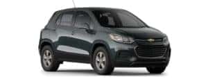 A green 2020 Chevy Trax is angled right on a white background.