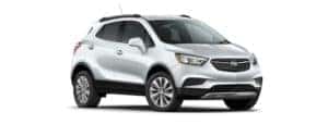 A silver 2020 Buick Encore is angled right on a white background.