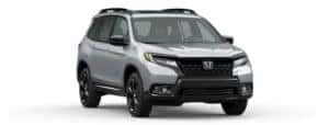 A silver 2020 Honda Passport is angled right on a white background.