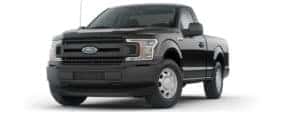 A black 2020 Ford F-150 is angled left.