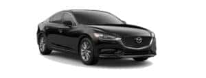 A black 2020 Mazda6 is angled right.