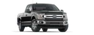 A black 2020 Ford F-150 is angled right.