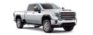 A silver 2020 GMC Sierra 2500 is angled right.