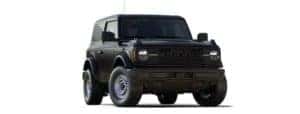 A black 2021 Ford Bronco 2-door is angled right.