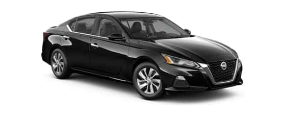 A black 2021 Nissan Altima is angled right.