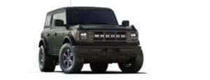 A black 2021 Ford Bronco is angled right.