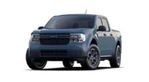 A blue 2022 Ford Maverick is angled left.