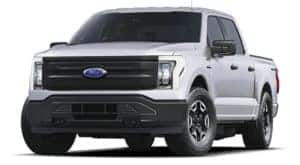 A white 2022 ford F-150 Lightning Pro is shown angled left.