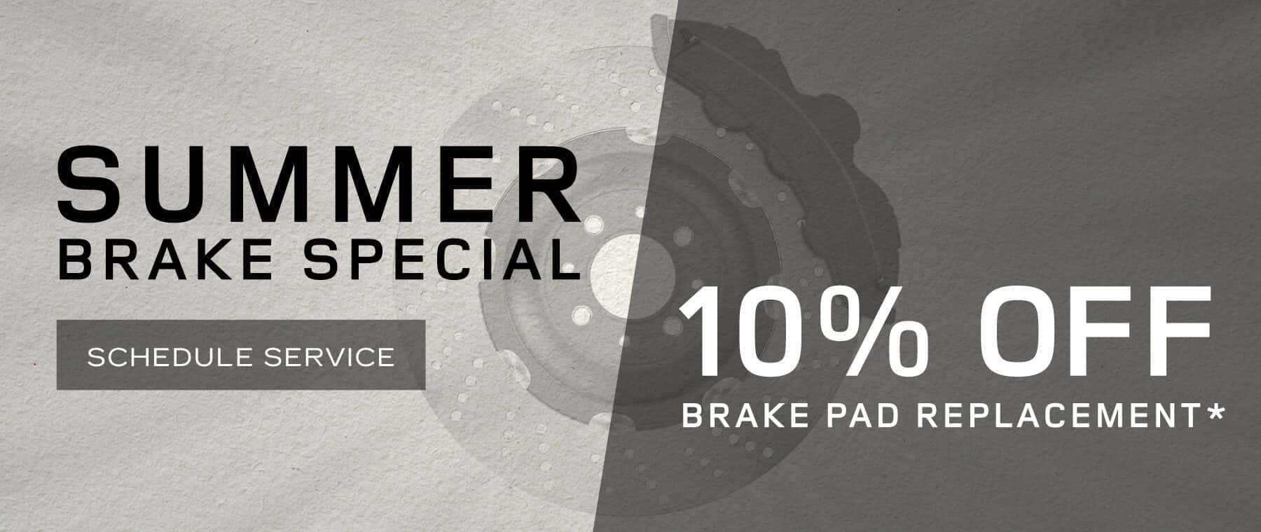 Summer Brake Special | 10% off brake pad replacement