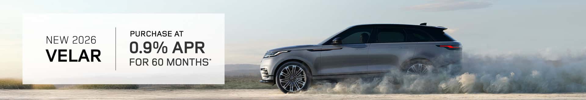 New 2026 Velar Purchase at .9% APR for 60 Months