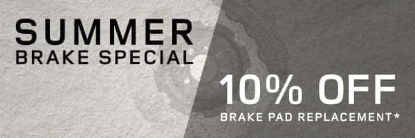 Summer Brake Special | 10% off brake pad replacement