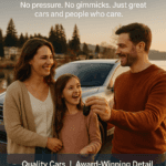 A family enjoying their new car