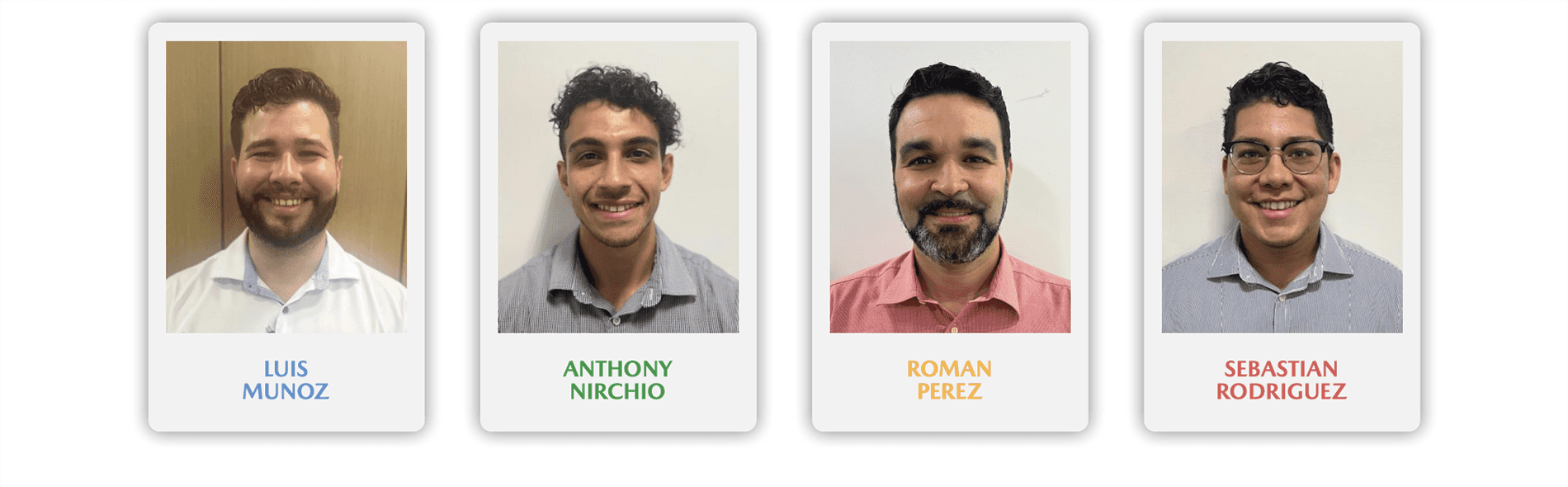 row of four staff photos