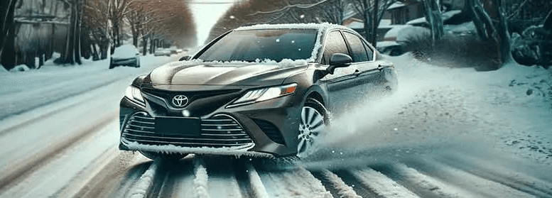 Toyota vehicle in Michigan winter driving conditions