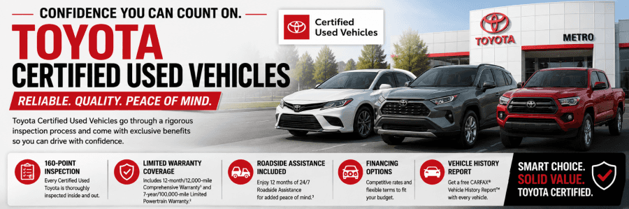 Benefits of Choosing Toyota Certified Used Vehicles in Kalamazoo