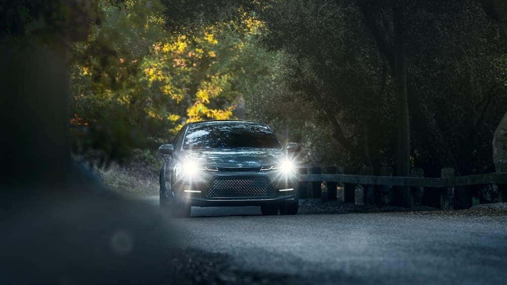 2020 Corolla driving on a country road